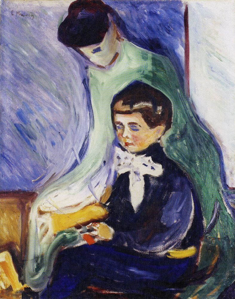 Reproduction du tableau « Hans Herbert Esche et sa nounou - Edvard Munch » par Alpha Reproduction en peinture à l’huile