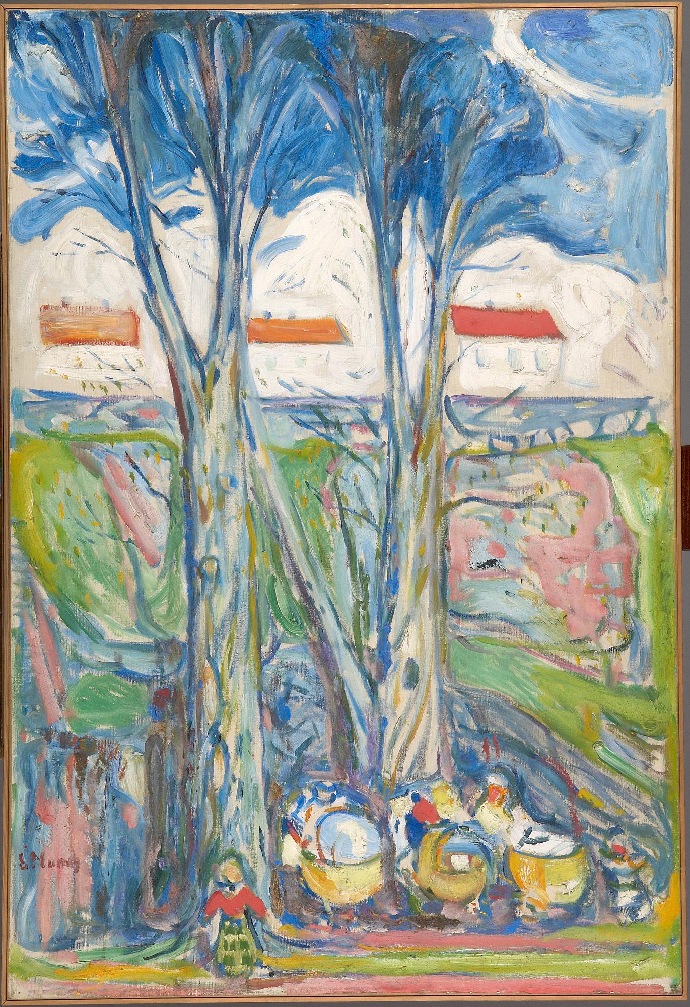 Reproduction du tableau « Landeaux sous de grands arbres - Edvard Munch » par Alpha Reproduction en peinture à l’huile