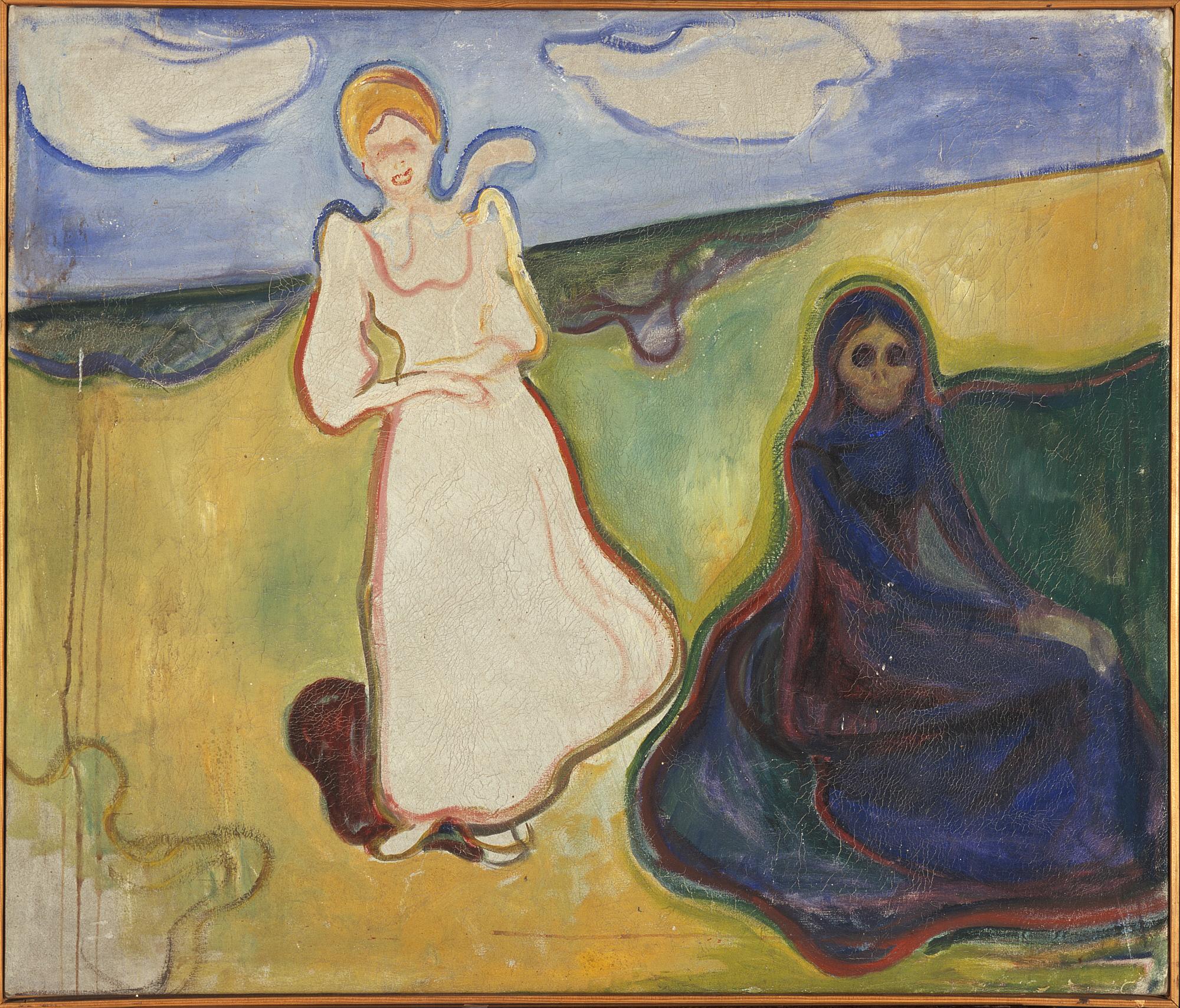 Reproduction du tableau « Deux femmes dans un paysage - Edvard Munch » par Alpha Reproduction en peinture à l’huile