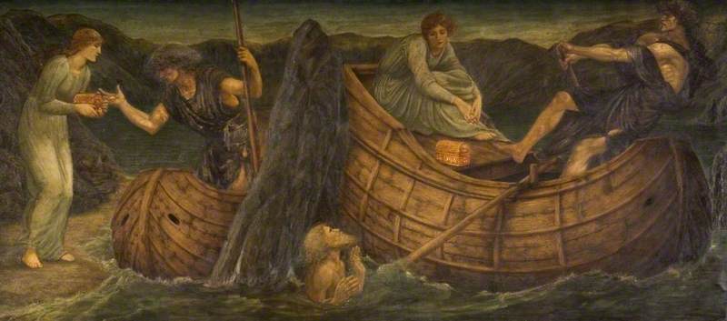 Cupidon et Psyché - Peintures murales vertes du palais - Edward Burne-Jones - Alpha Reproduction