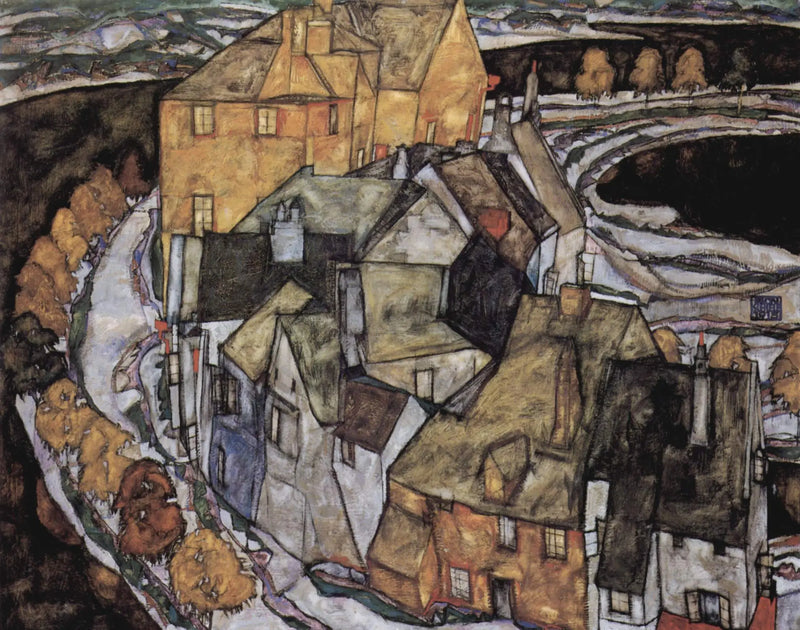 Croissant di Case II (Città insulare) - Egon Schiele