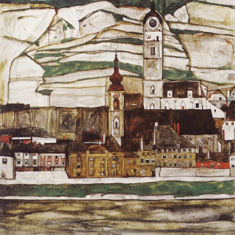 Stein sul Danubio, visto da sud - Egon Schiele