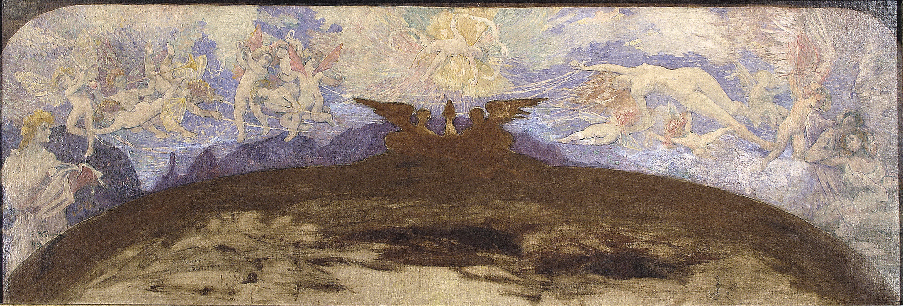 La poésie et l'amour de la vertu de Vício - Estudo do primeiro friso sobre o proscênio do Theatro Municipal do Rio de Janeiro - Eliseu Visconti