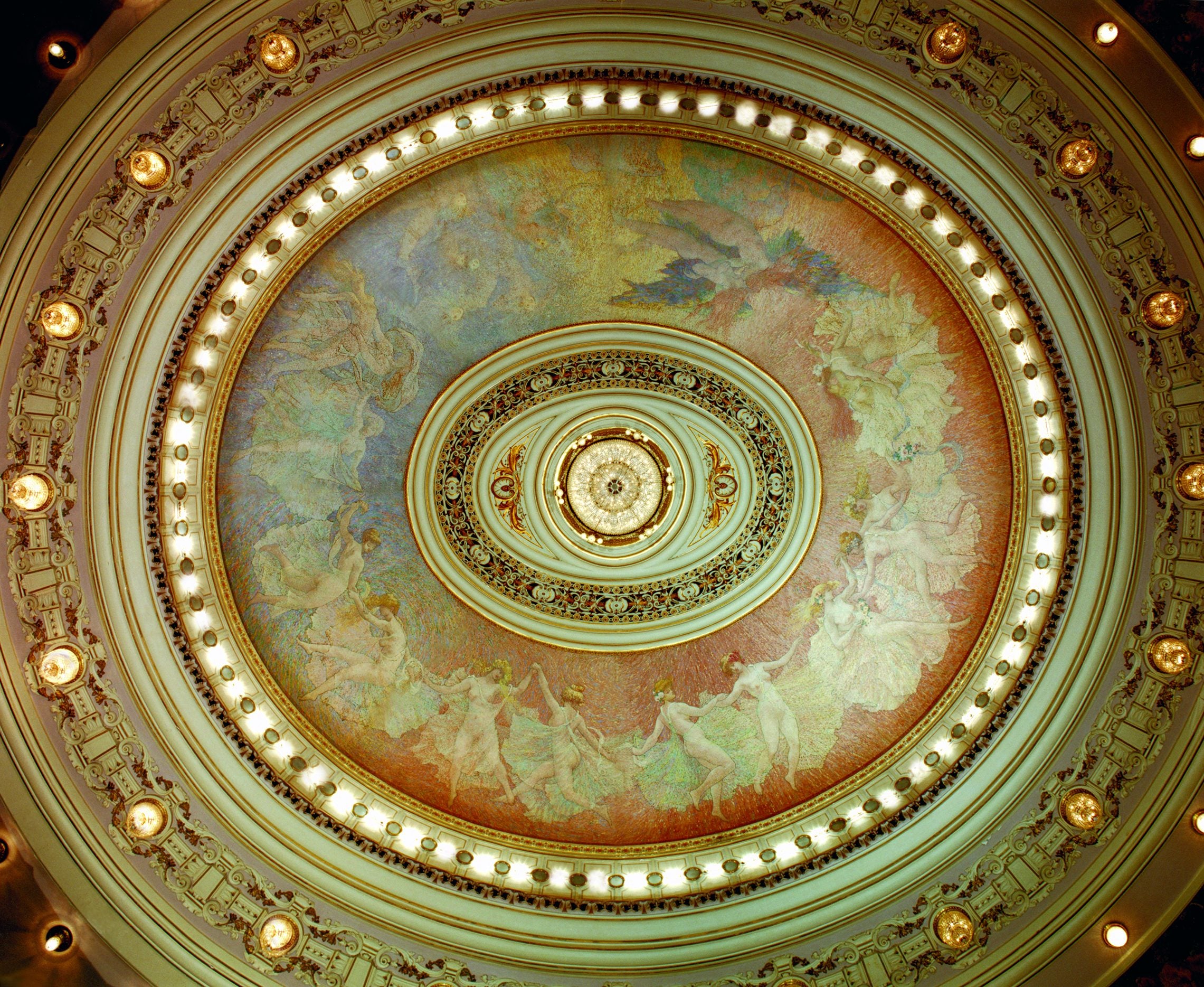 A Dança das Horas - Plafond (teto) sobre a plateia do Theatro Municipal do Rio de Janeiro - Eliseu Visconti
