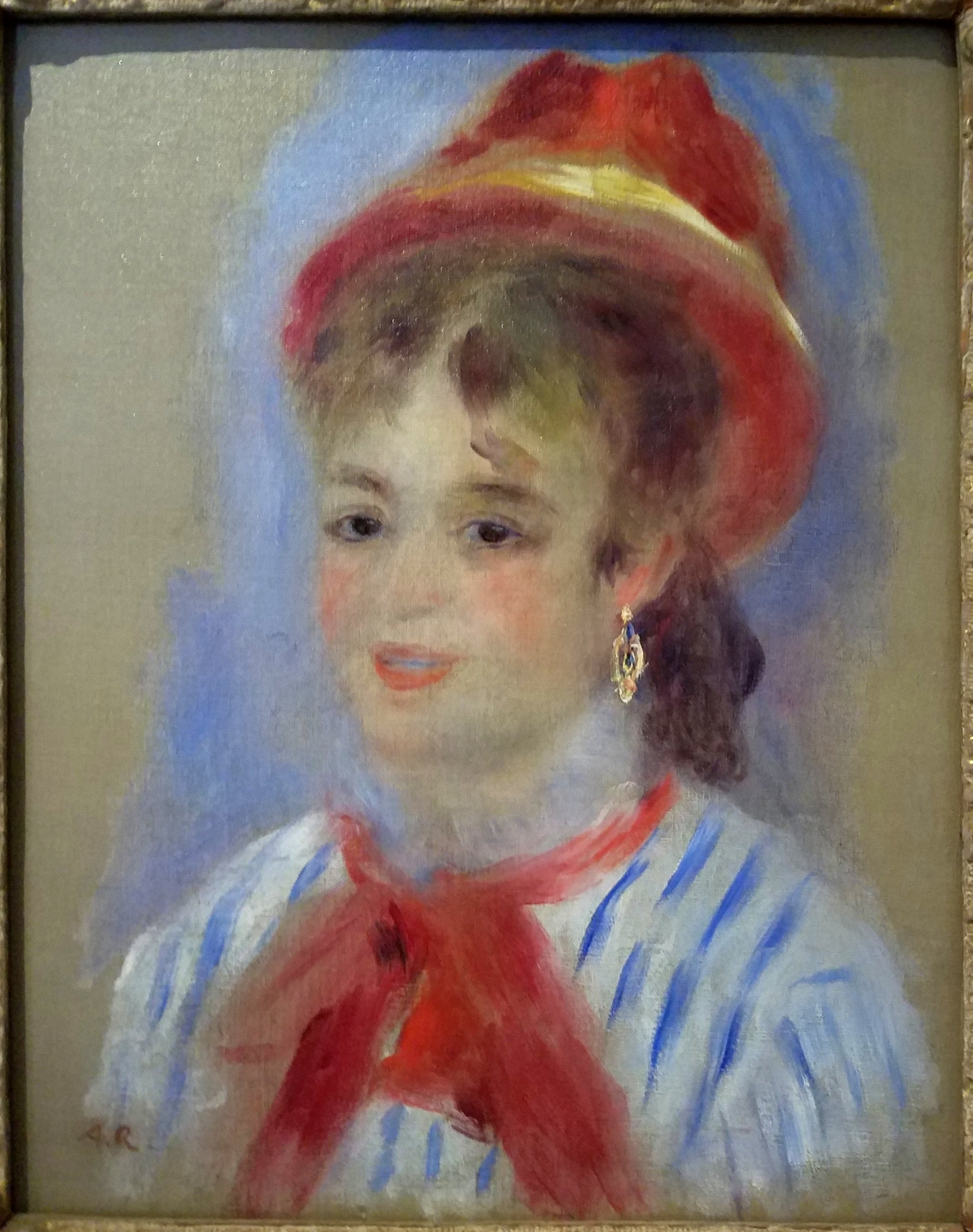 Reproduction du tableau « Estelle au chapeau rouge - Pierre-Auguste Renoir » par Alpha Reproduction en peinture à l’huile