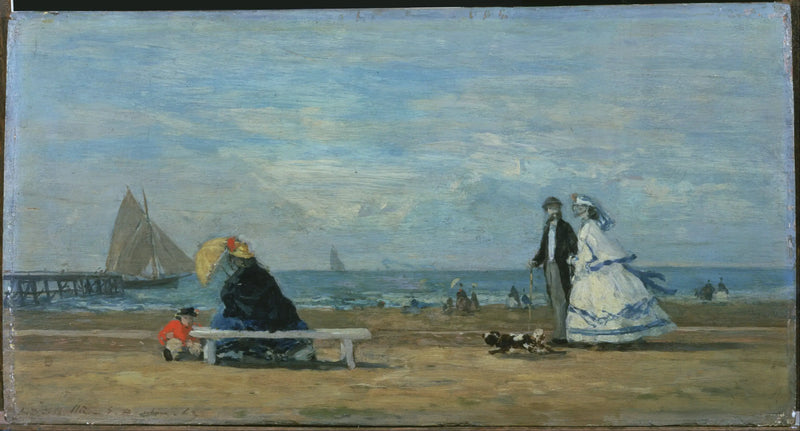 La spiaggia a Trouville - Eugène Boudin
