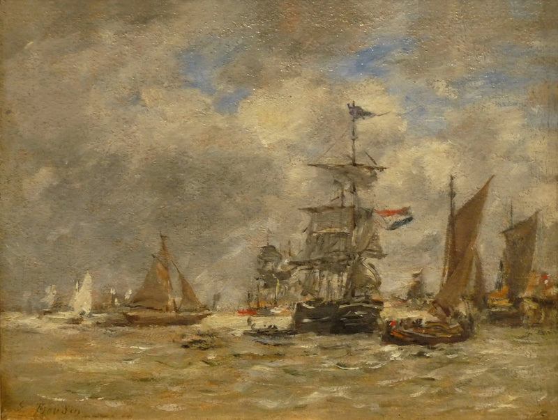 Anversa. Barche sullo Schelda - Eugène Boudin