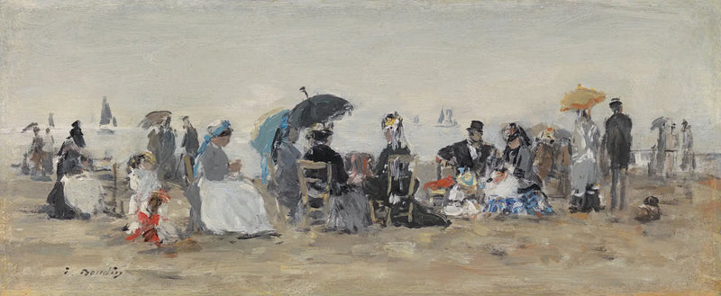 Trouville, scena di spiaggia - Eugène Boudin