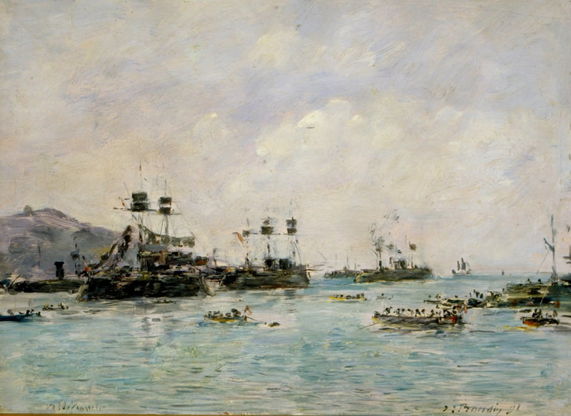 Villefranche - navi da guerra - Eugène Boudin