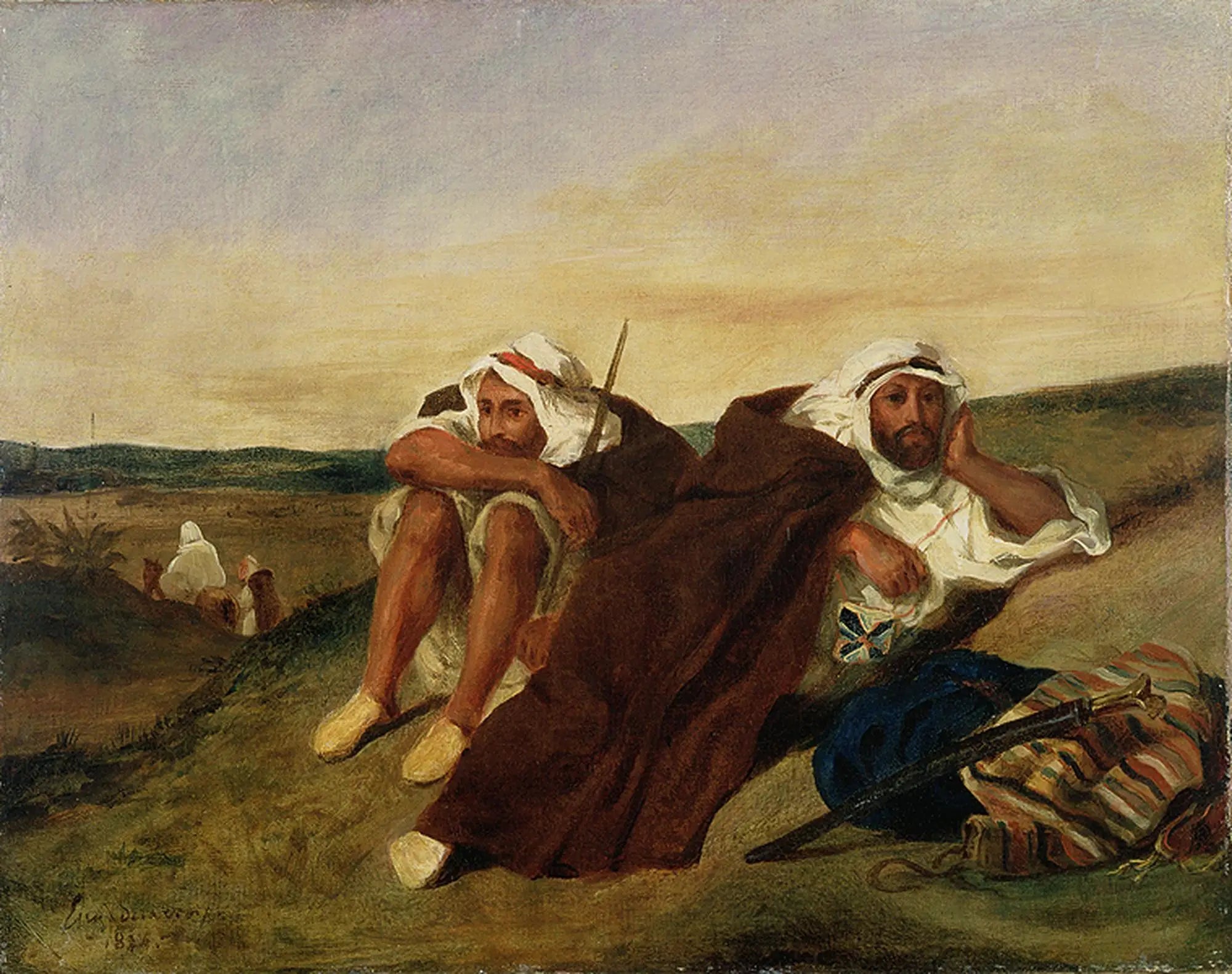 Reproduction du tableau « Arabes d'Oran - Eugène Delacroix » par Alpha Reproduction en peinture à l’huile