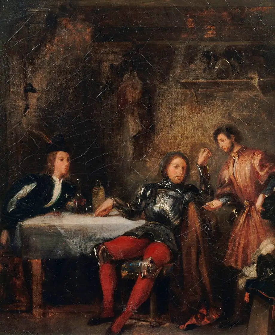 Reproduction du tableau « Quentin Durward et le balafré - Eugène Delacroix » par Alpha Reproduction en peinture à l’huile