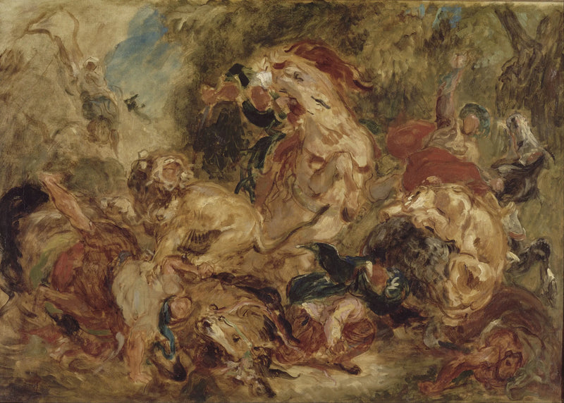 Caccia ai leoni - Eugène Delacroix