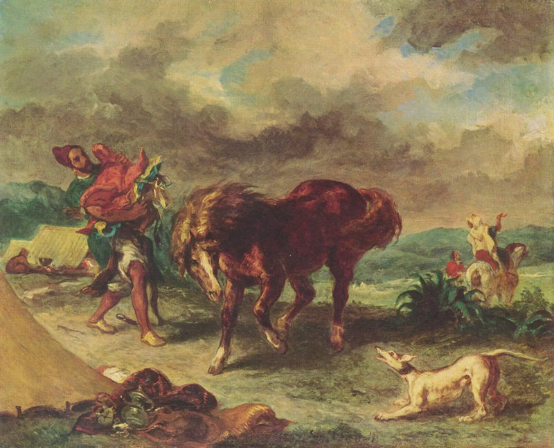 Un Arabo che sellava il suo cavallo - Eugène Delacroix