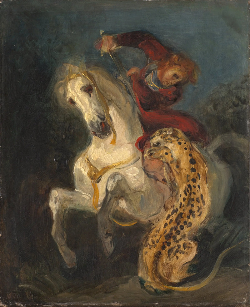 Cavaliere attaccato da un giaguaro - Eugène Delacroix