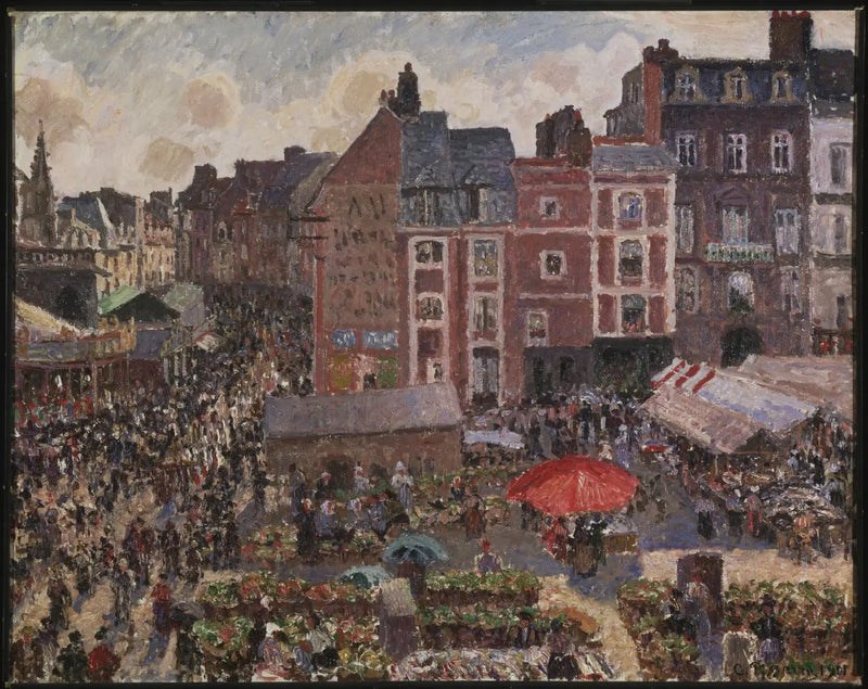 Fiera in un pomeriggio soleggiato, Dieppe - Camille Pissarro