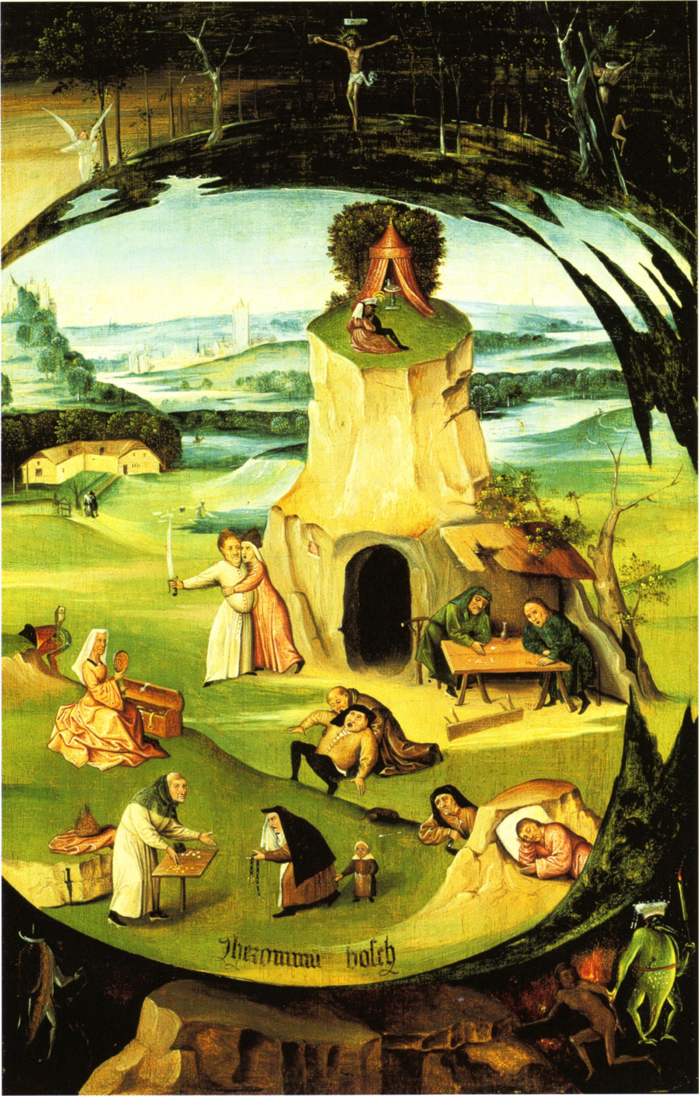 I sette peccati capitali in una pelle di globo terrestre. - Hieronymus Bosch