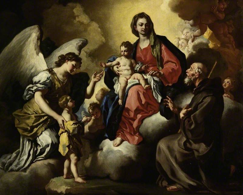 La Vierge à l’Enfant avec un garçon présenté par son ange gardien et S. Francesco Di Paola - Francesco Solimena - Alpha