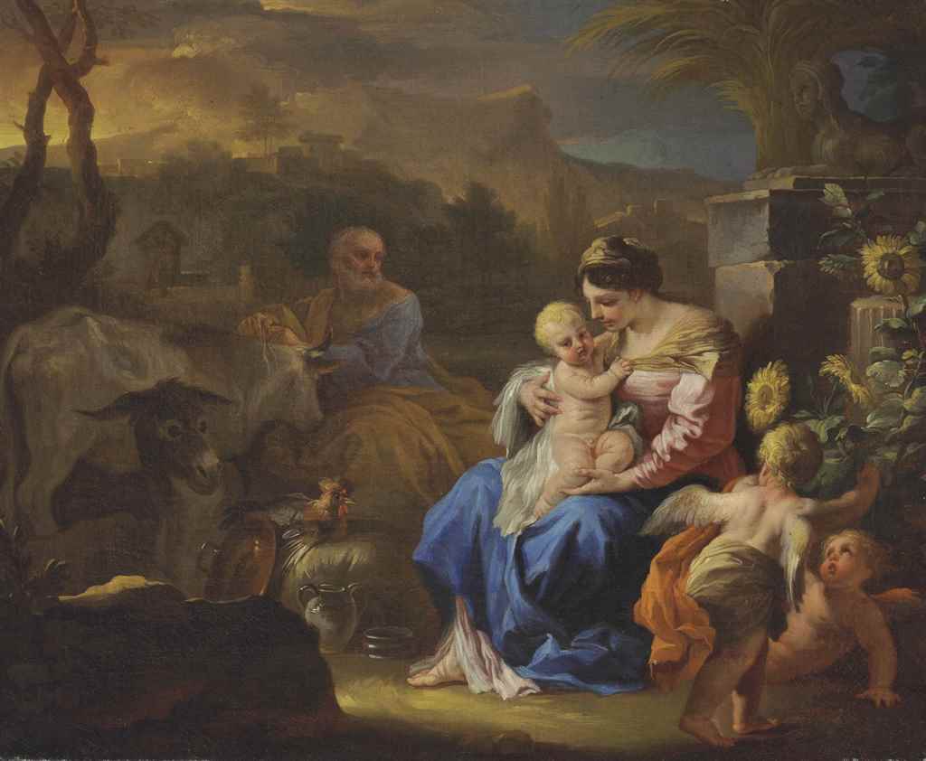 Repos pendant la fuite en Égypte - Francesco Solimena - Alpha Reproduction