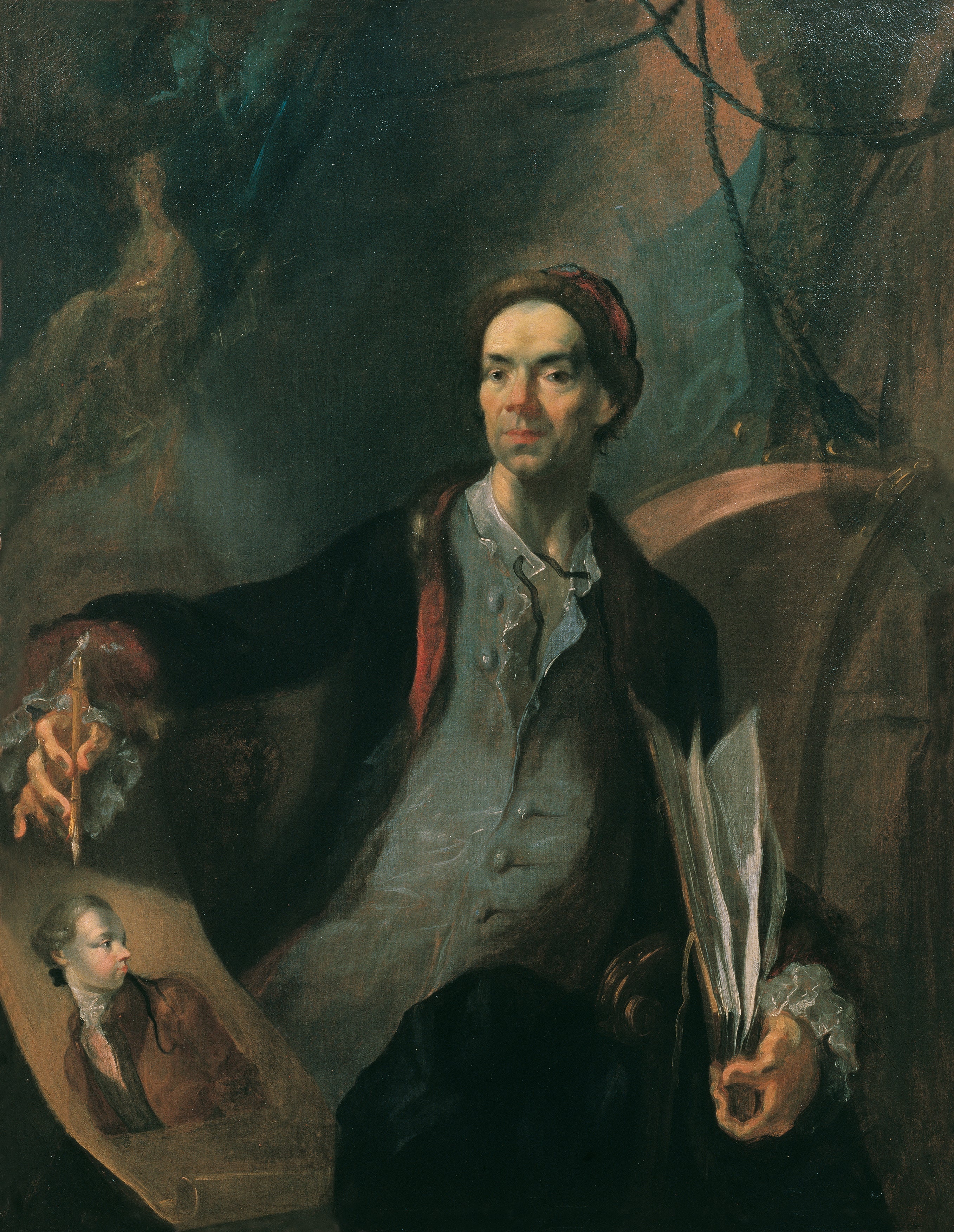 Portrait d'artiste (autoportrait) - Franz Anton Maulbertsch image 1 reproduction artisanale de tableau