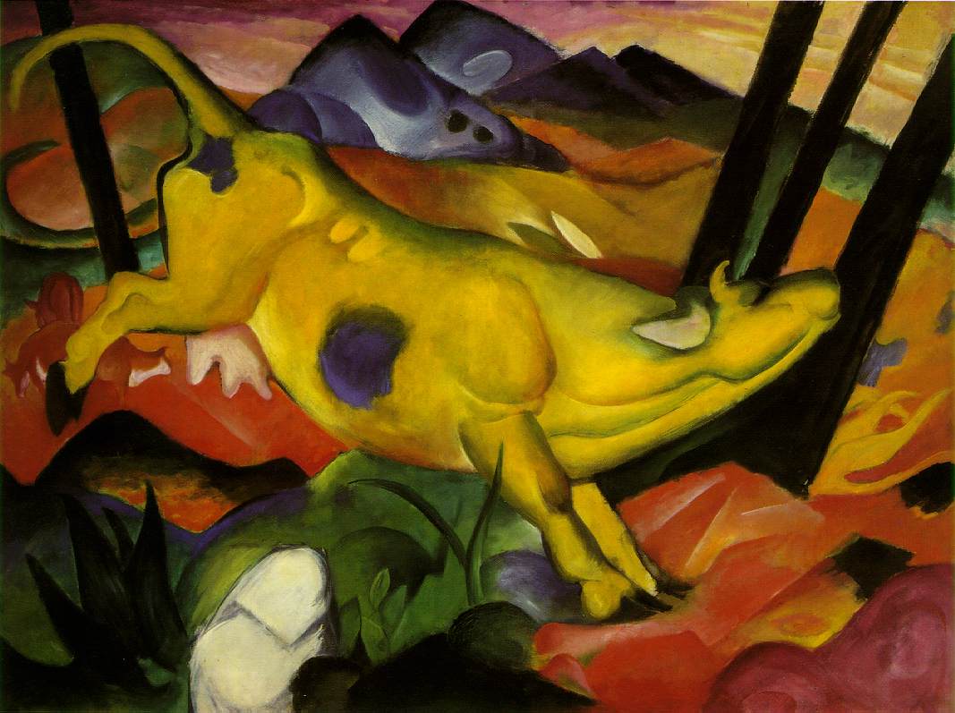 Reproduction du tableau « La Vache jaune - Franz Marc » par Alpha Reproduction en peinture à l’huile