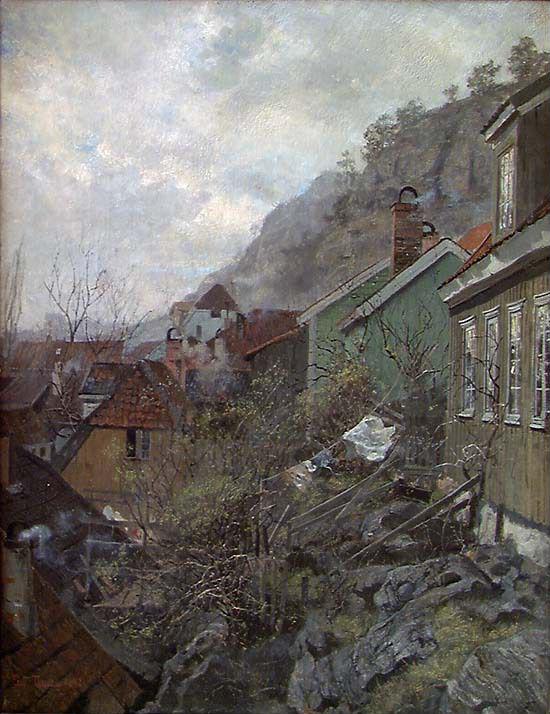 Maisons à Kragerø - Frits Thaulow