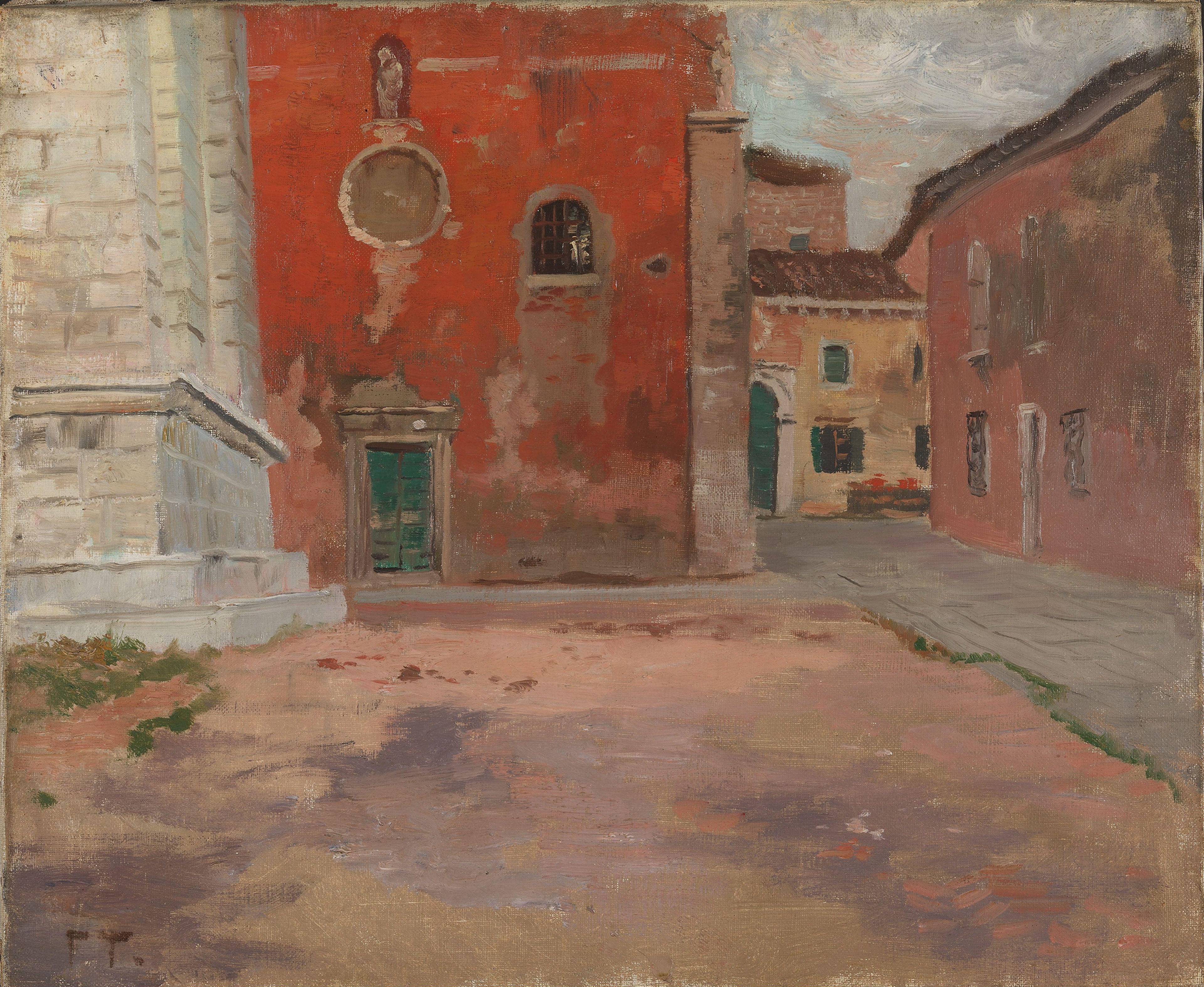 Mur rouge de l'église de Venise - Frits Thaulow