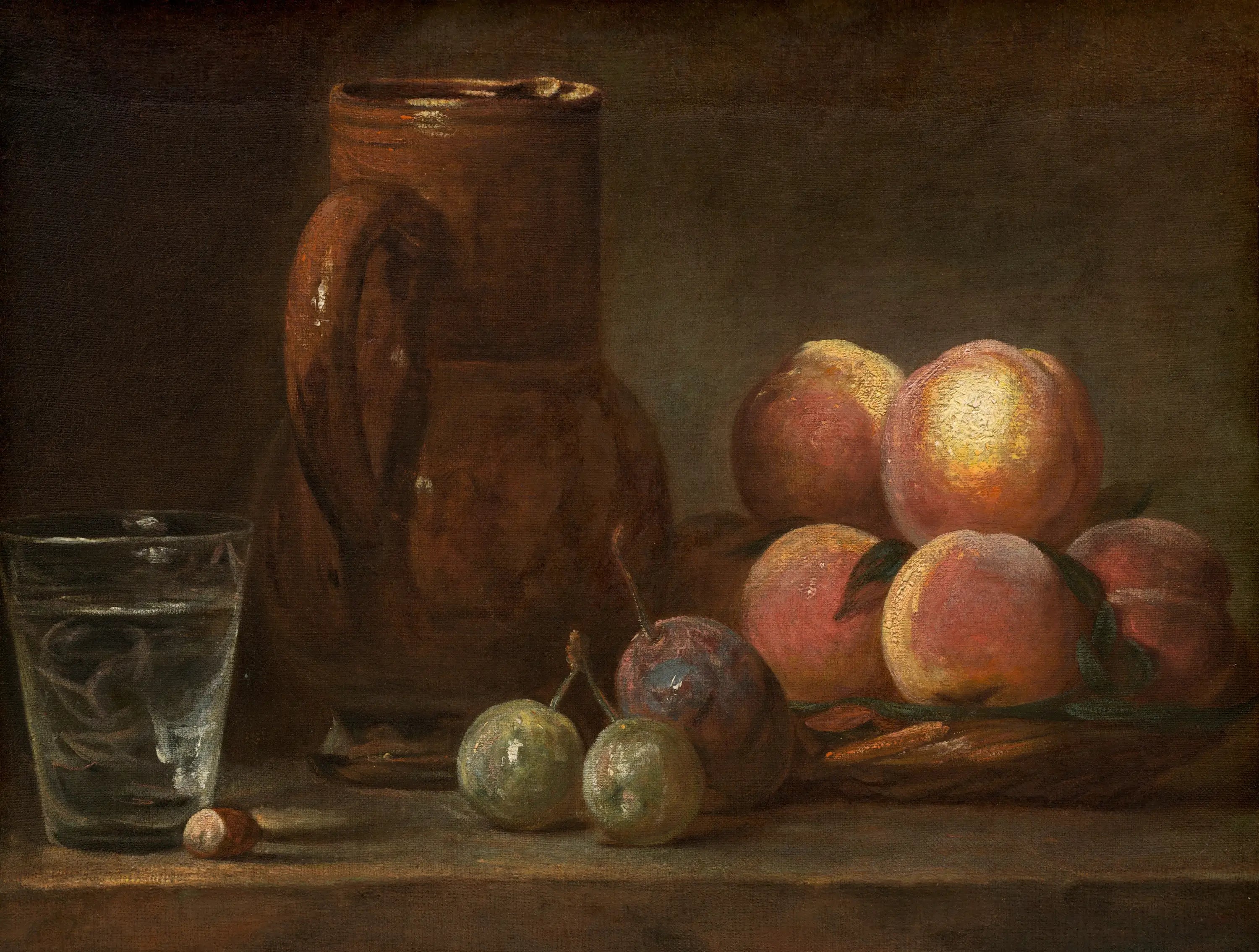 Des fruits une cruche et un verre - Jean Siméon Chardin - Alpha Reproduction