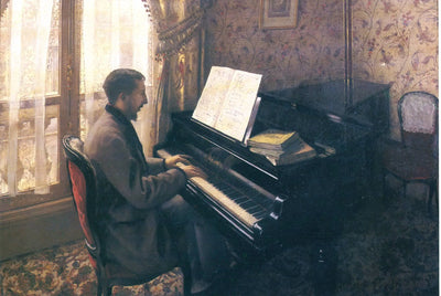 Reproduction du tableau « Jeune homme au piano (Martial Caillebotte) - Gustave Caillebotte » par Alpha Reproduction en peinture à l’huile