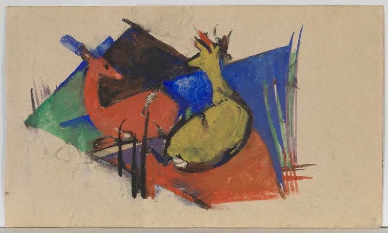 Due cervi sdraiati - Franz Marc