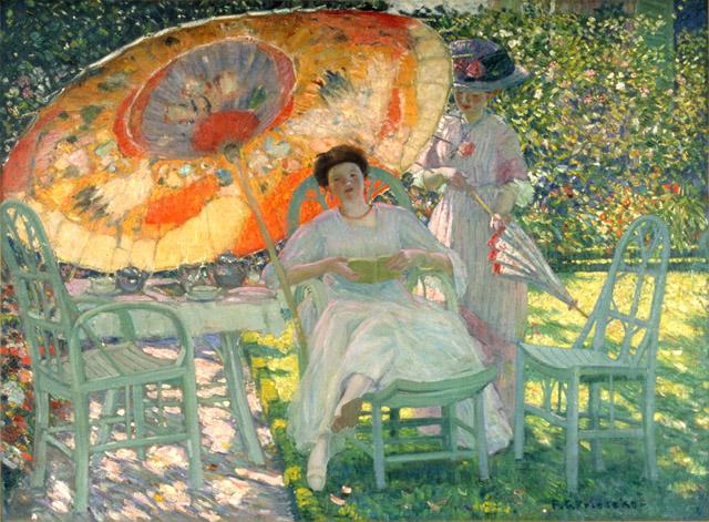 Il parasole da giardino - Frederick Carl Frieseke
