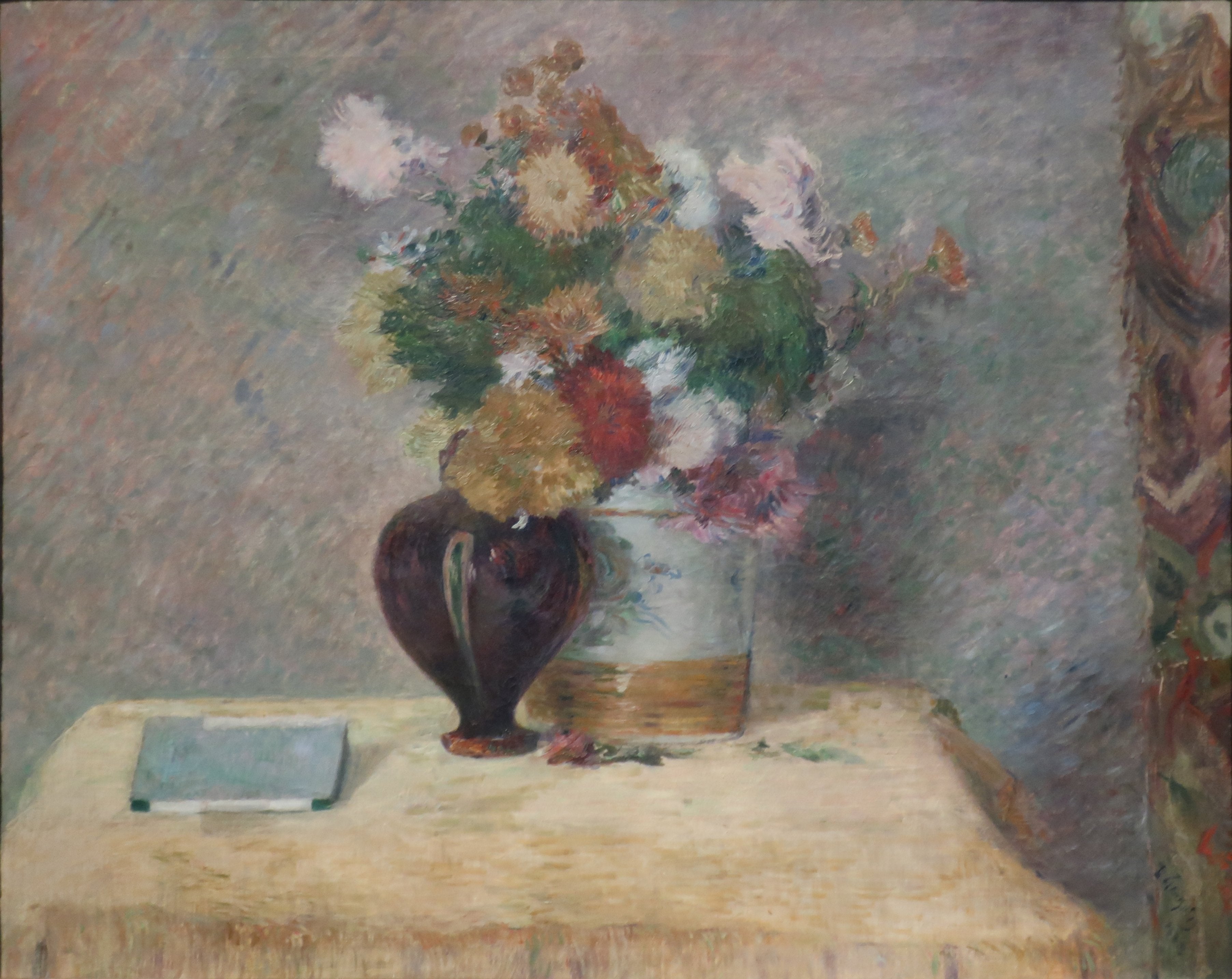Fiori e libro giapponese su un tavolo - Paul Gauguin