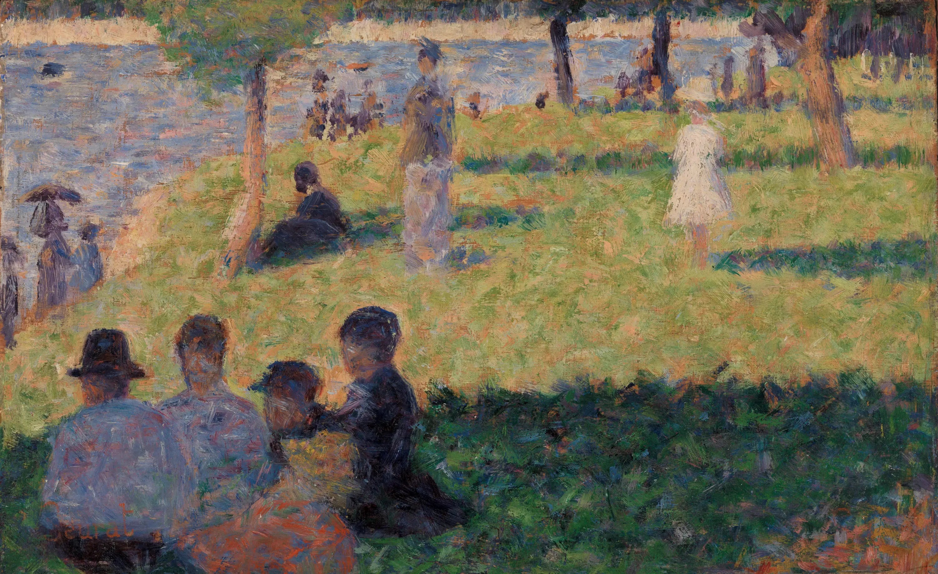 Reproduction du tableau « Groupe de personnages (Etude pour "Un dimanche à la Grande Jatte") - Georges Seurat » par Alpha Reproduction en peinture à l’huile