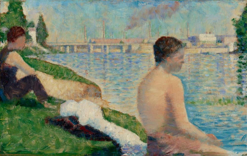 Baigneurs assis sur la rive de la Seine, Georges Seurat, 1883