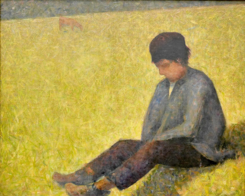 Ragazzo seduto in un prato - Georges Seurat