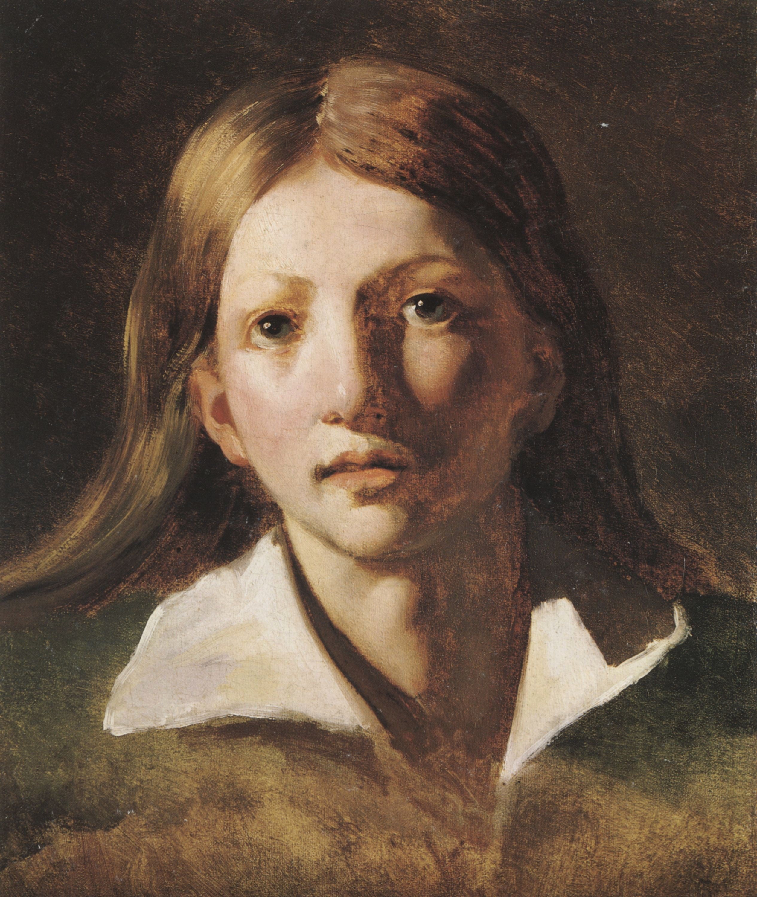 Reproduction du tableau « Étude de portrait d'un jeune homme - Théodore Géricault » par Alpha Reproduction en peinture à l’huile