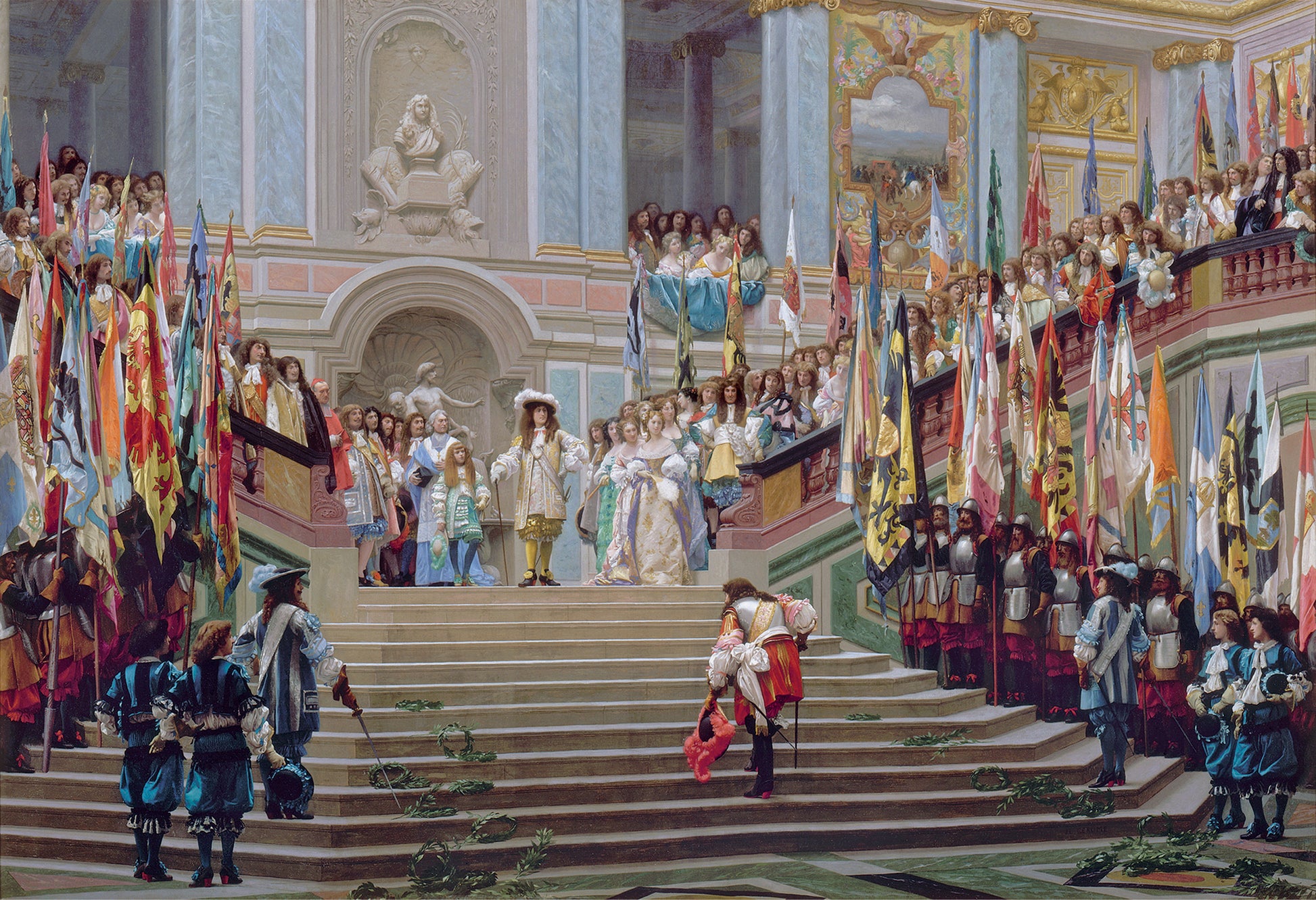 Reproduction du tableau « Réception du Grand Condé à Versailles - Jean-Léon Gérôme » par Alpha Reproduction en peinture à l’huile
