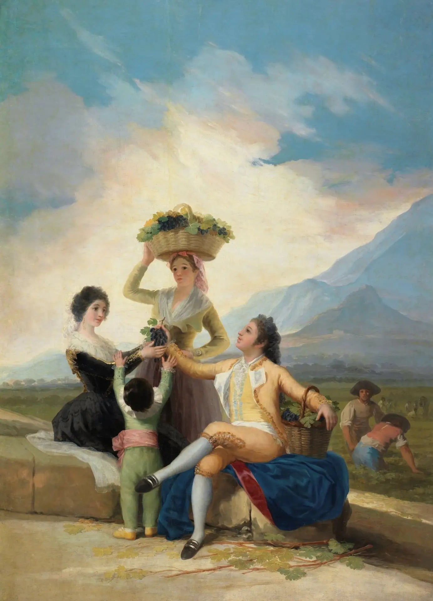 Reproduction du tableau « Les Vendanges - Francisco de Goya » par Alpha Reproduction en peinture à l’huile