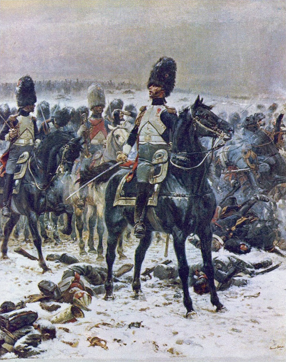Haut les têtes ! le colonel Lepic à Eylau le 8 février 1807 - Édouard Detaille