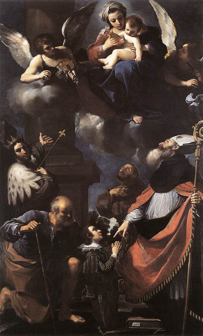 Giuseppe Gaetano Righetti[?] presentato alla Vergine da quattro santi - Guercino