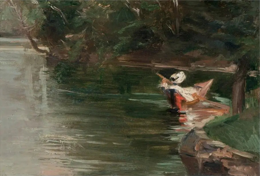 Reproduction du tableau « Bords de l'Yerres - Gustave Caillebotte » par Alpha Reproduction en peinture à l’huile