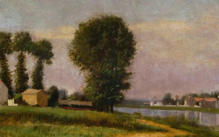 Reproduction du tableau « La berge du Petit Gennevilliers et la Seine - Gustave Caillebotte » par Alpha Reproduction en peinture à l’huile