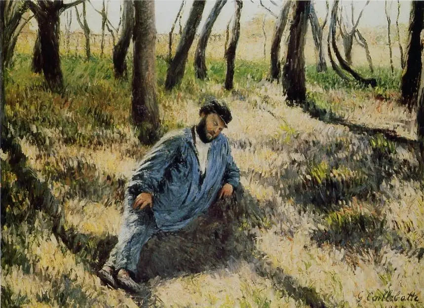 Reproduction du tableau « Le père Magloire allongé dans un bois - Gustave Caillebotte » par Alpha Reproduction en peinture à l’huile