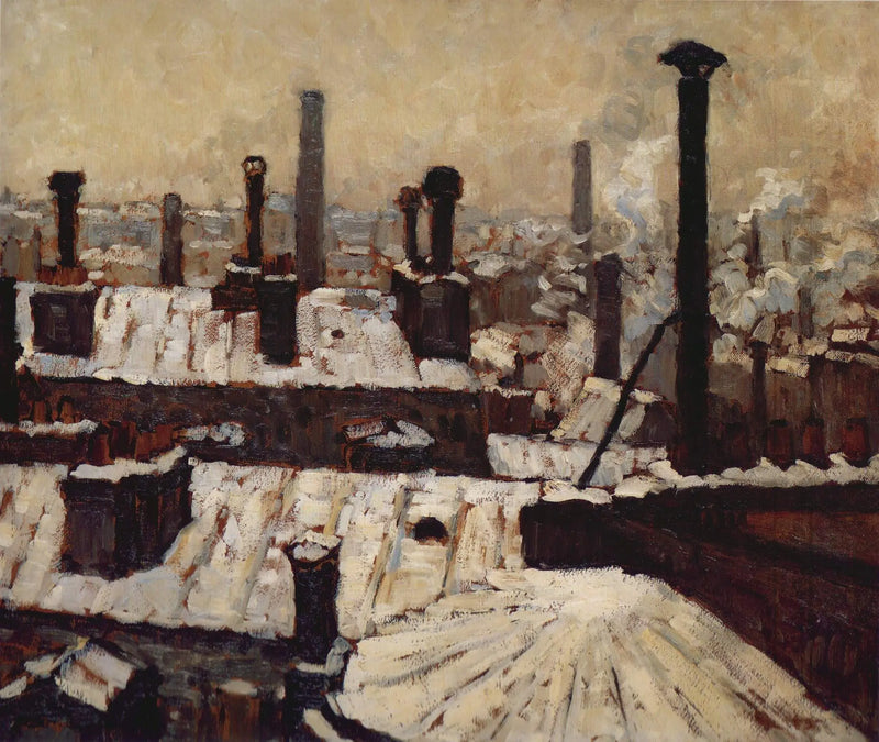 Tetti sotto la neve, Parigi - Gustave Caillebotte