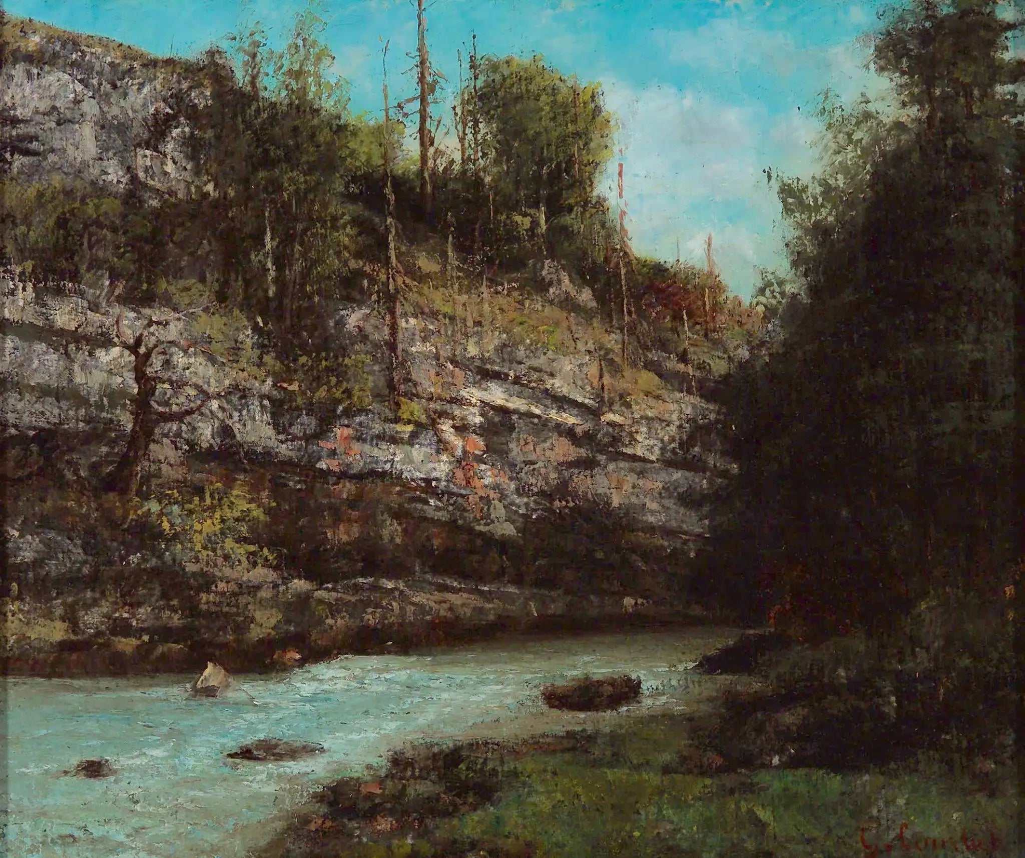 Un ruisseau de montagne - Gustave Courbet - Alpha Reproduction