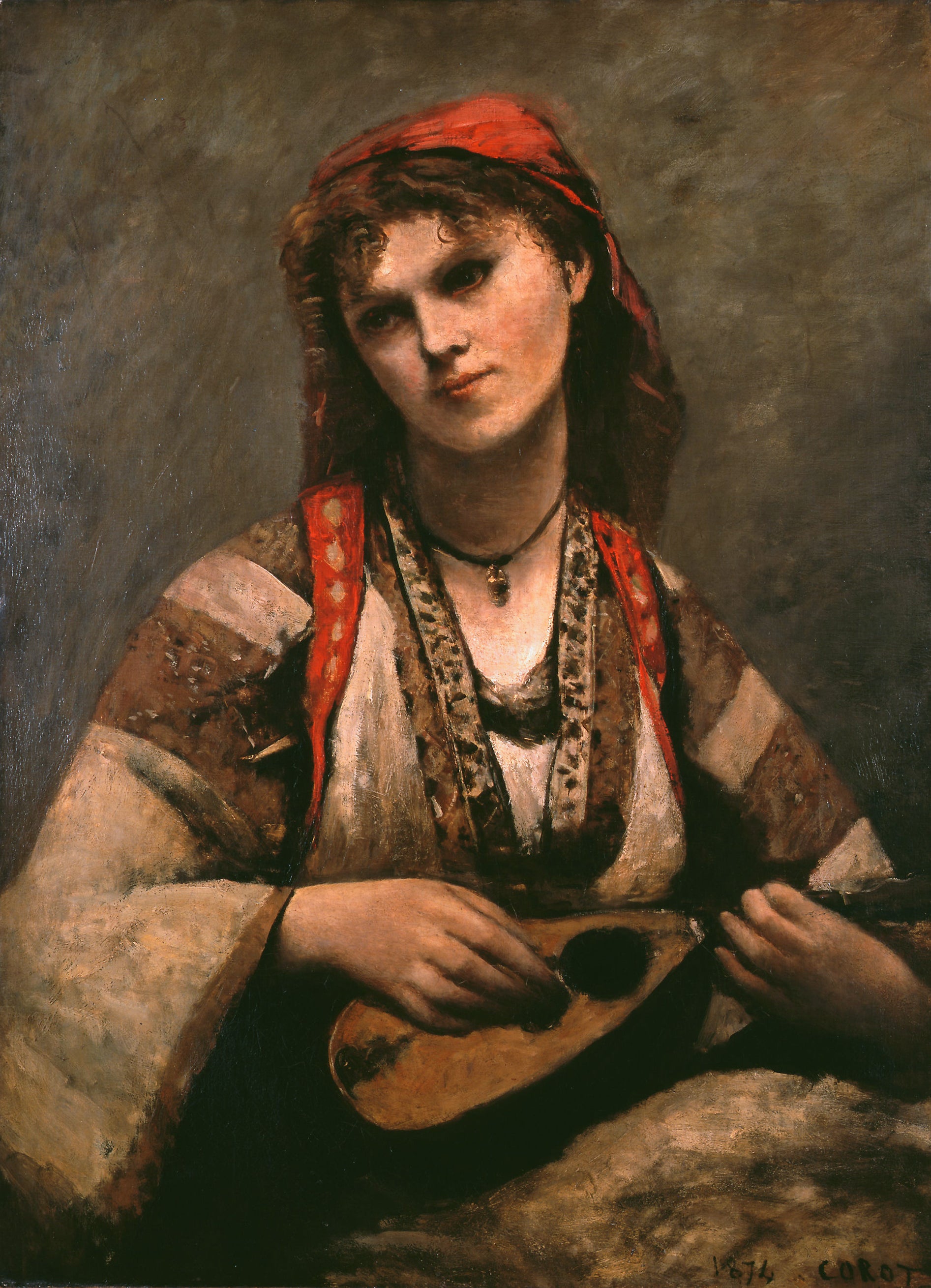 Gitane à la mandoline - Jean-Baptiste Camille Corot