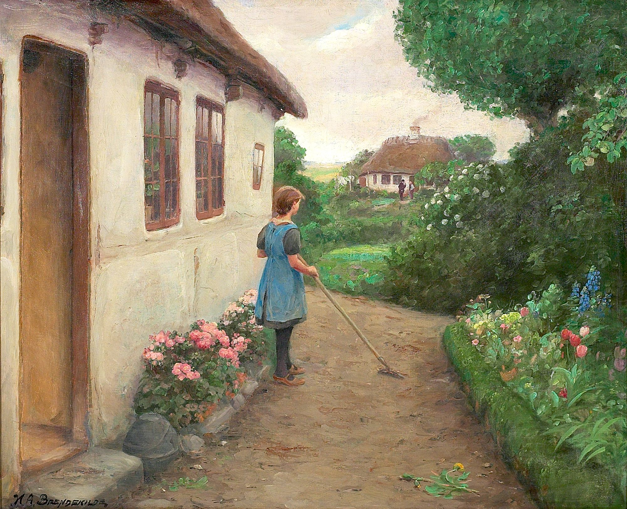 Fin d'après-midi. De quoi parlent ces deux vieux ? - H. A. Brendekilde