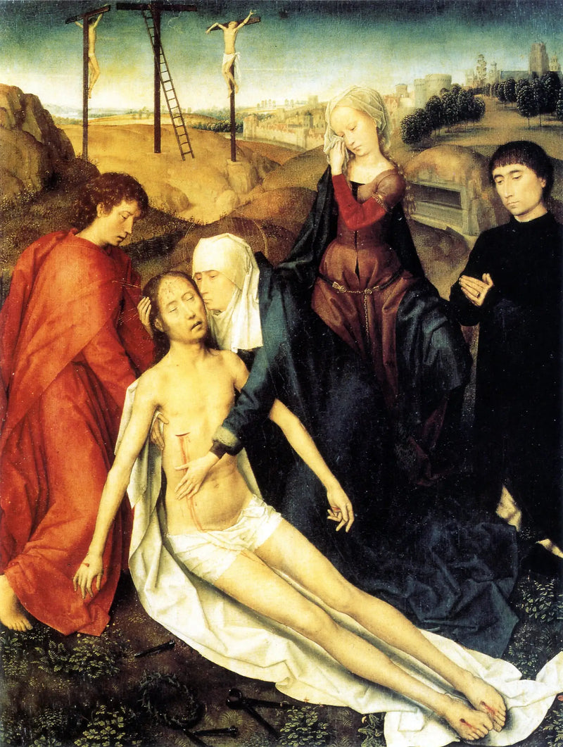 Il Cristo morto pianto dalla sua Madre, San Giovanni e - Hans Memling