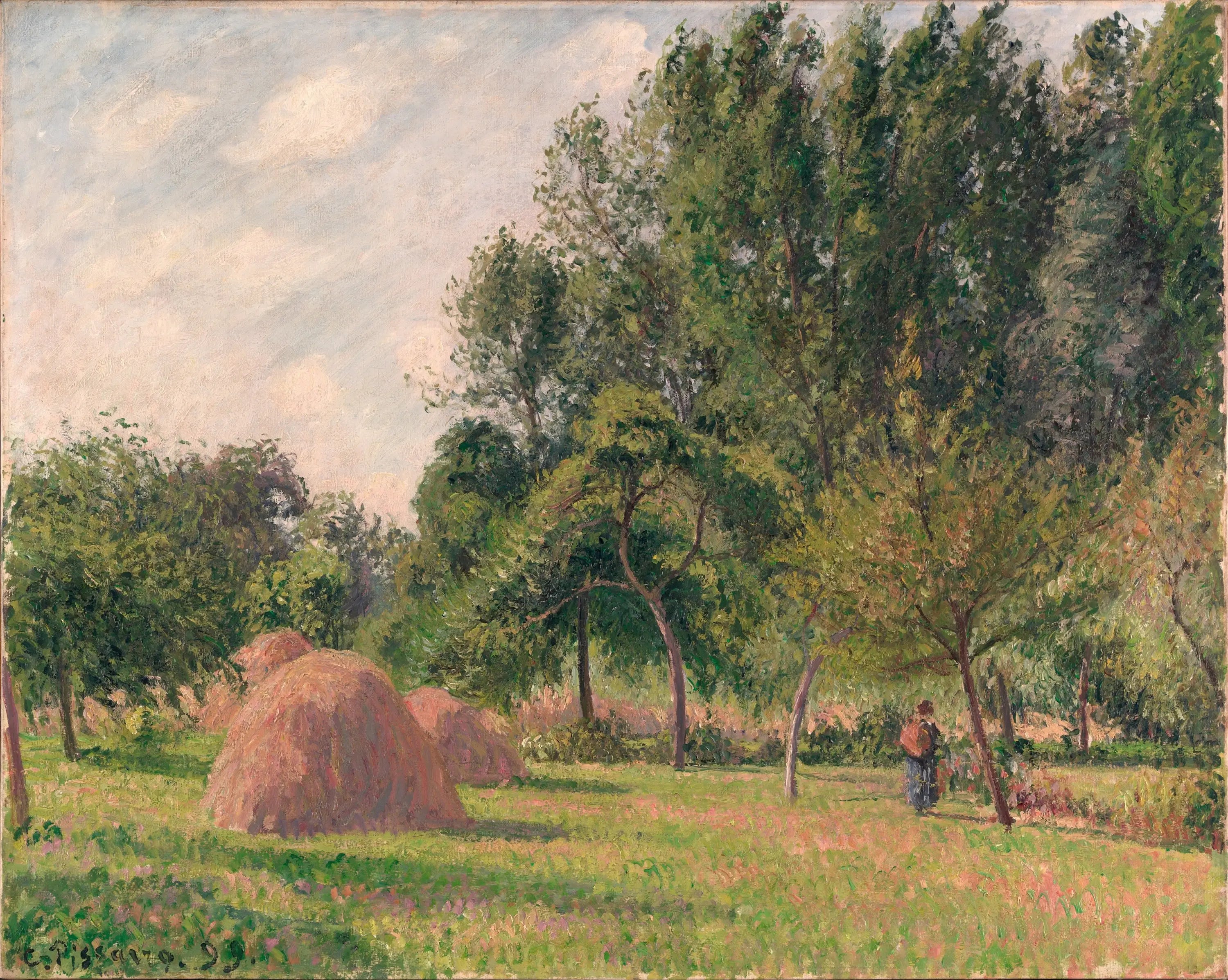 Reproduction du tableau « Meules de foin, matin, Éragny - Camille Pissarro » par Alpha Reproduction en peinture à l’huile
