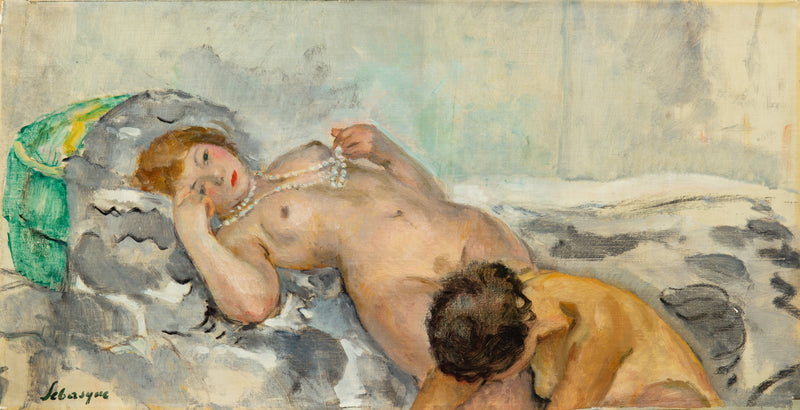 Nudo con collana di perle - Henri Lebasque