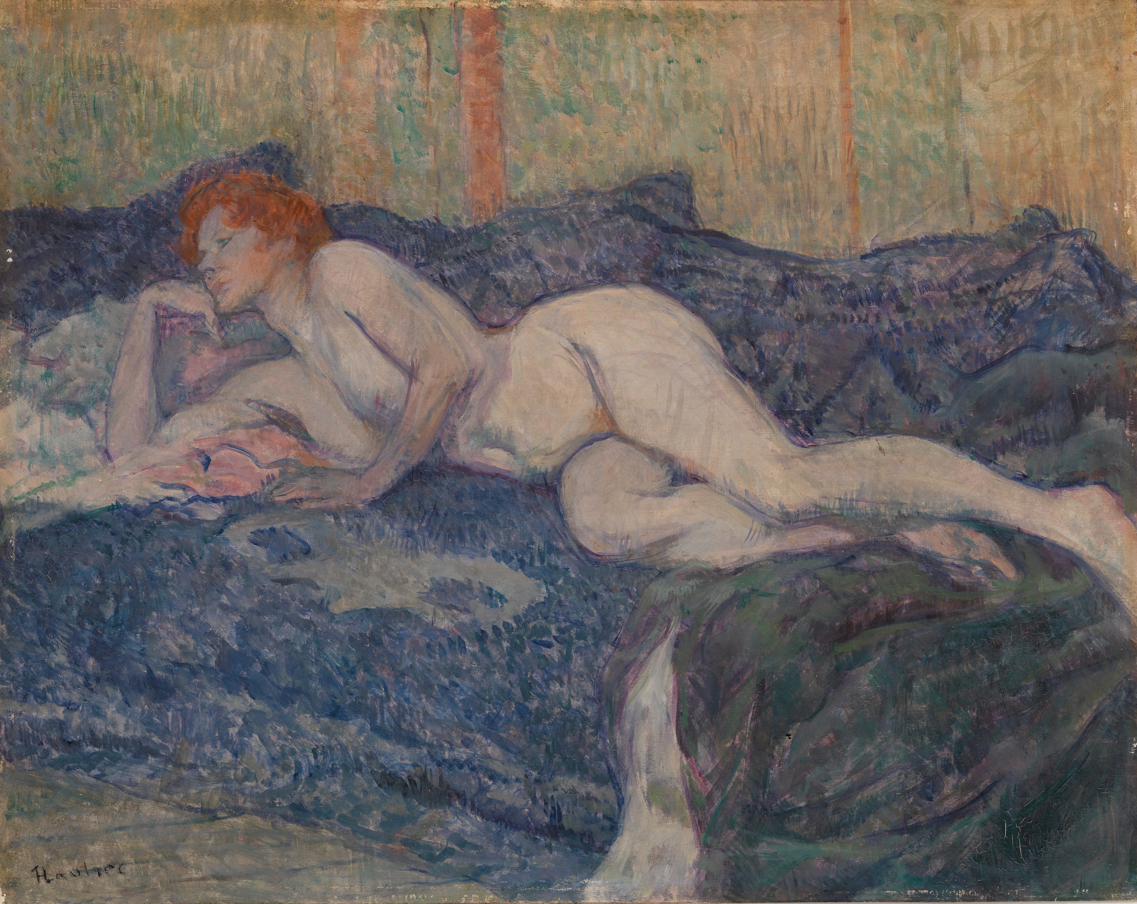 Reproduction du tableau « Femme nue étendue sur un divan - Henri de Toulouse-Lautrec » par Alpha Reproduction en peinture à l’huile